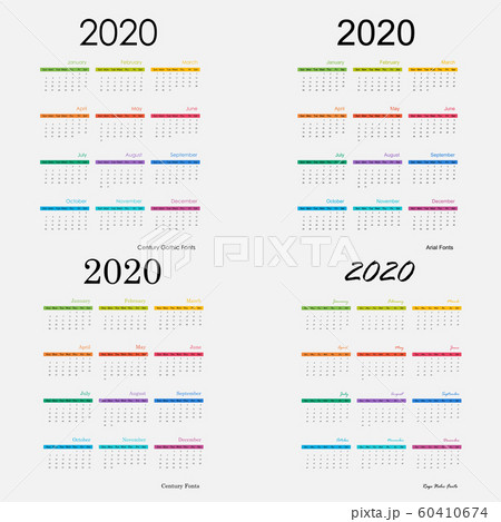 2020 Calendar Template.Calendar 2020 Set of 12 60410674