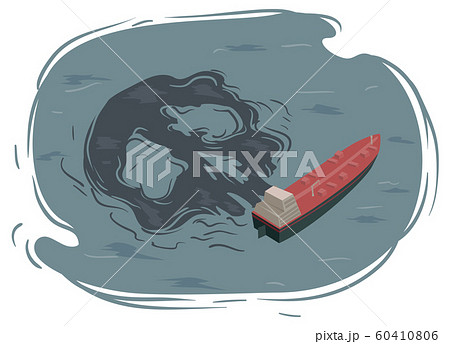 Industrial Impact Oil Spill Illustration Industrial Impact Oil Spill Illustration 60410806