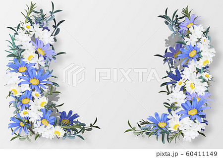 美しい花のボタニカルフレームのイラスト素材