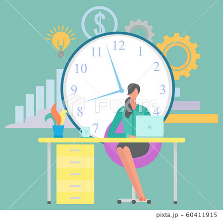 Freelancer Working From Home Woman at Workplace 60411915