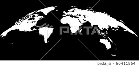 白黒世界地図 合成加工用 ヨーロッパ中心のイラスト素材