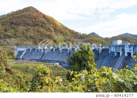 南川ダム　ダム　宮城県　インフラツーリズム　紅葉 60414277