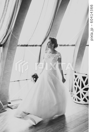 Portrait of a beautiful fashion bride, sweet and sensual. Wedding make up and hair Portrait of a beautiful fashion bride, sweet and sensual. Wedding make up and hair 60414366