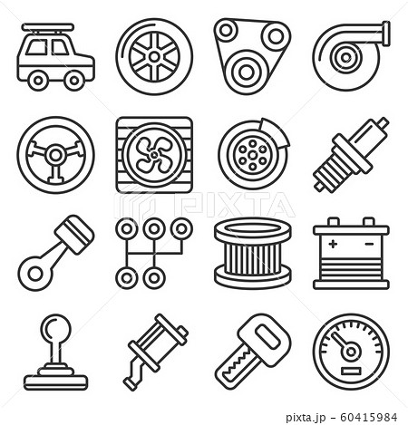 Automotive Car Service Icons Set on White Background. Line Style Vector Automotive Car Service Icons Set on White Background. Line Style Vector 60415984