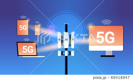 base station receiver 5G online communication tower network technology systems digital gadgets connection information transmitter concept global high speed internet flat horizontal base station receiver 5G online communication tower network technology systems digital gadgets connection information transmitter concept global high speed internet flat horizontal 60418947
