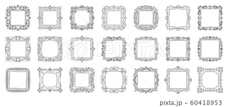 text frame monogram decor design banner vector set 60418953