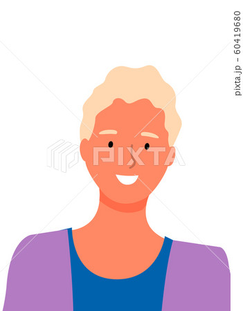 Blonde Woman With Perfect White Smile Isolatedのイラスト素材 60419680 Pixta