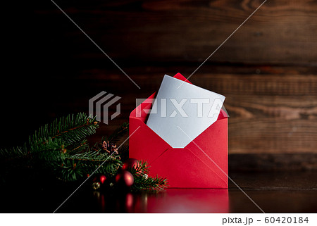 Christmas tree and baubles with envelope Christmas tree and baubles with envelope 60420184