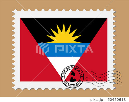 Antigua and Barbuda Flag With Postage Stamp Vector 60420618