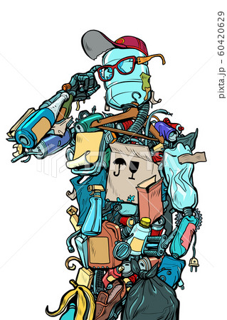The character garbage man. Landfills dump ecology and pollution concept 60420629