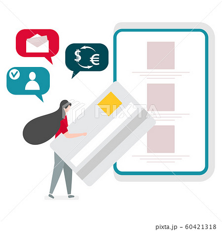 People Banking transactions using phone. Vector People Banking transactions using phone. Vector 60421318