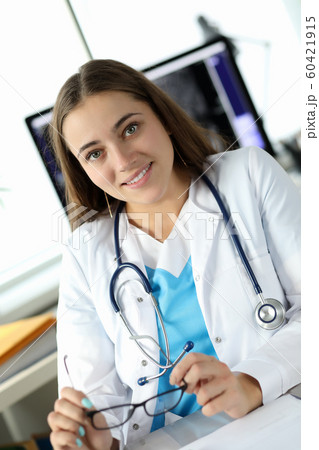 Cute doctor in clinic cabinet 60421915