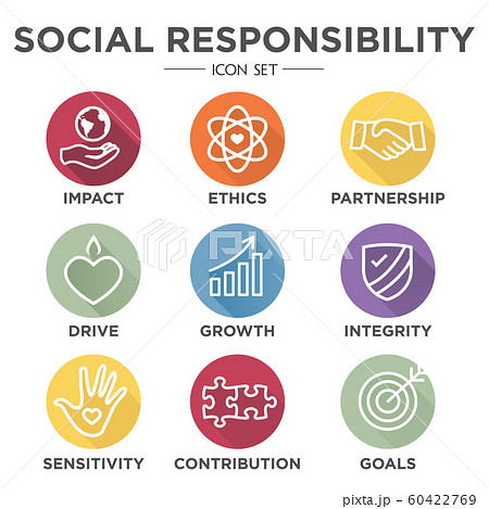 Social Responsibility Outline Icon Set 60422769