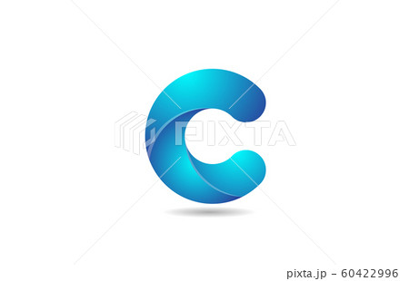blue gradient logo c alphabet letter design iconのイラスト素材 [60422996] - PIXTA