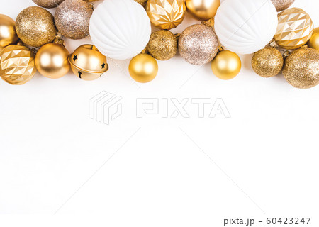 Festive frame of Christmas decorations. 60423247
