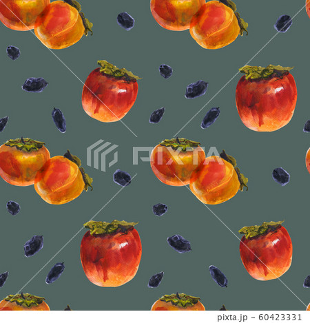 Orange persimmon fruits on a vintage color Orange persimmon fruits on a vintage color 60423331