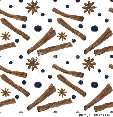 Christmas hot wine spices watercolor seamless Christmas hot wine spices watercolor seamless 60423338