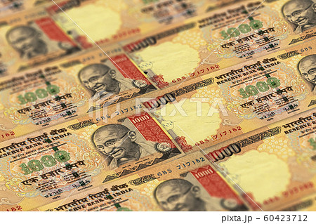 Indian rupees banknotes background. 1000 INR Indian rupees banknotes background. 1000 INR 60423712