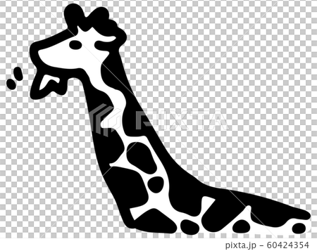 動物の線画 キリンのイラスト素材 60424354 Pixta