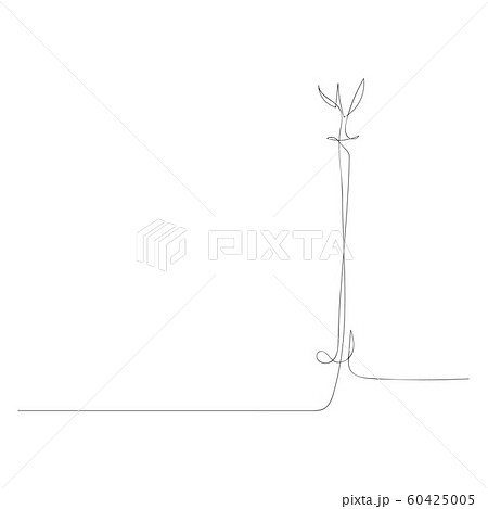 Continuous one line drawing standing hanger. Vector stock illustration. Continuous one line drawing standing hanger. Vector stock illustration. 60425005