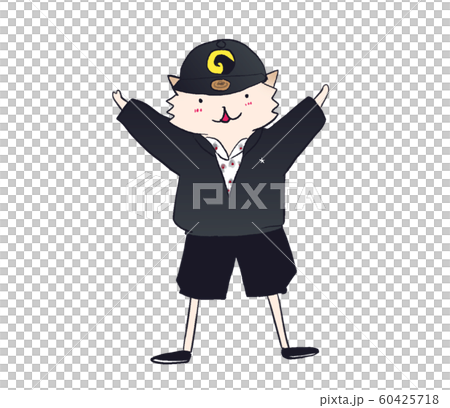 洋服を着てお洒落をするポメラニアンさん（帽子・ジャケット・靴） 60425718