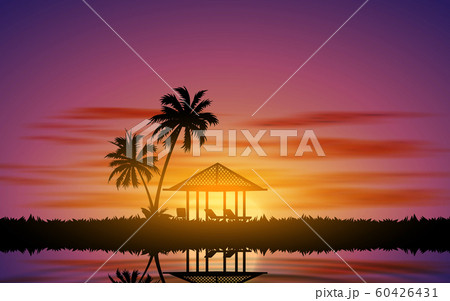 landscape of gazebo on the mountain in the morning 60426431