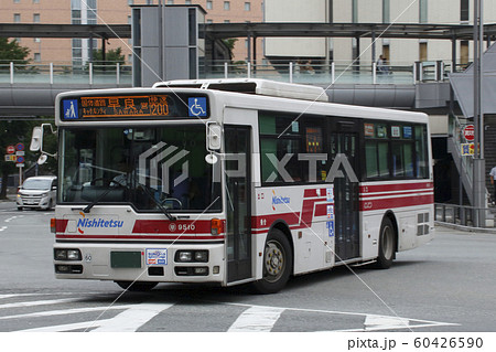 西鉄バス 旧塗装 の写真素材