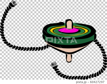 A string for turning colorful spinning tops, which is one of the traditional Japanese toys A string for turning colorful spinning tops, which is one of the traditional Japanese toys 60427297