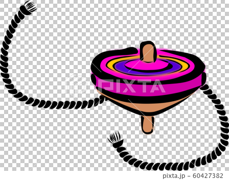 A string for turning colorful spinning tops, which is one of the traditional Japanese toys A string for turning colorful spinning tops, which is one of the traditional Japanese toys 60427382