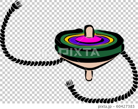A string for turning colorful spinning tops, which is one of the traditional Japanese toys A string for turning colorful spinning tops, which is one of the traditional Japanese toys 60427383