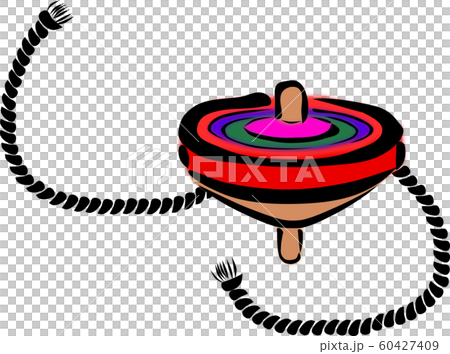 A string for turning colorful spinning tops, which is one of the traditional Japanese toys A string for turning colorful spinning tops, which is one of the traditional Japanese toys 60427409
