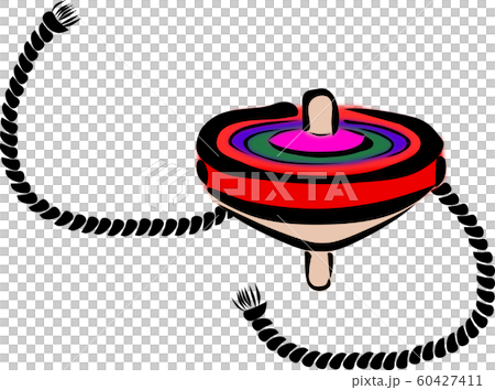 A string for turning colorful spinning tops, which is one of the traditional Japanese toys A string for turning colorful spinning tops, which is one of the traditional Japanese toys 60427411