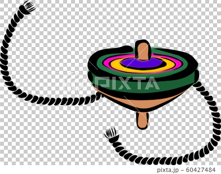 A string for turning colorful spinning tops, which is one of the traditional Japanese toys A string for turning colorful spinning tops, which is one of the traditional Japanese toys 60427484