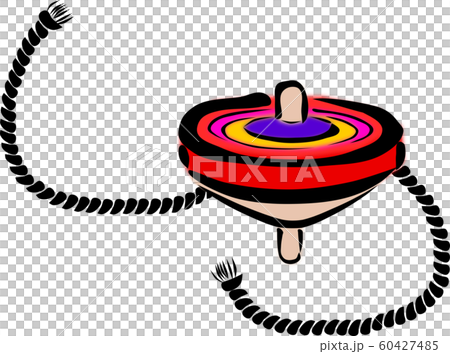 A string for turning colorful spinning tops, which is one of the traditional Japanese toys A string for turning colorful spinning tops, which is one of the traditional Japanese toys 60427485