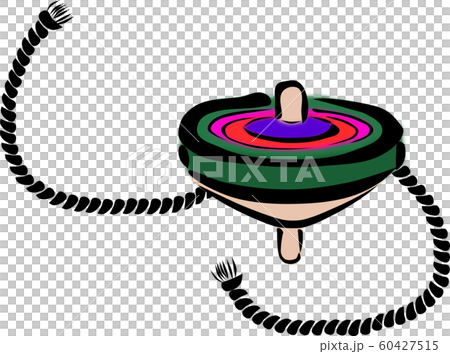 A string for turning colorful spinning tops, which is one of the traditional Japanese toys A string for turning colorful spinning tops, which is one of the traditional Japanese toys 60427515