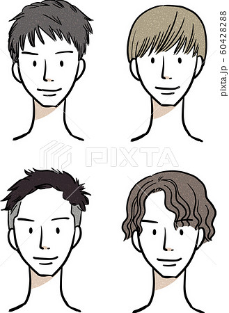 男性 髪型 ヘアスタイル パターンのイラスト素材 6042