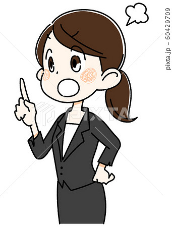 叱るスーツの若い女性 60429709