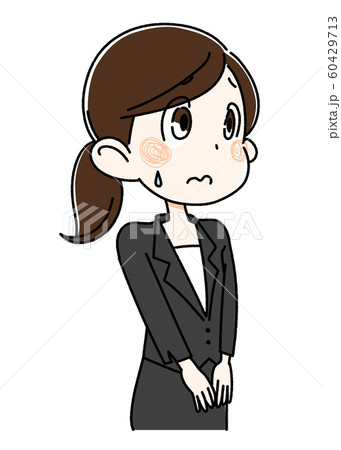 叱られるスーツの若い女性 60429713