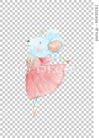 可愛的老鼠芭蕾水彩老鼠新年賀卡材料新年賀卡兒童生肖 60430261