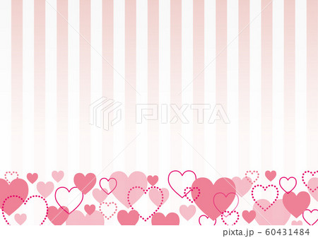 ピンクのハートの背景素材 ストライプのイラスト素材