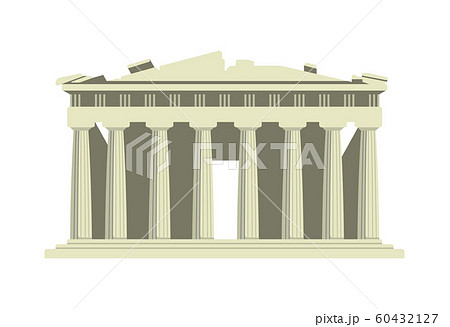 ギリシャ パルテノン神殿 世界の有名な建築物 遺跡 建物 世界遺産 ランドマーク のイラスト素材