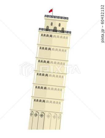 イタリア ピサの斜塔 世界の有名な建築物 遺跡 建物 世界遺産 ランドマーク のイラスト素材