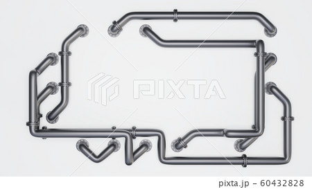 Banner with an empty space in the middle is entangled in pipes 60432828