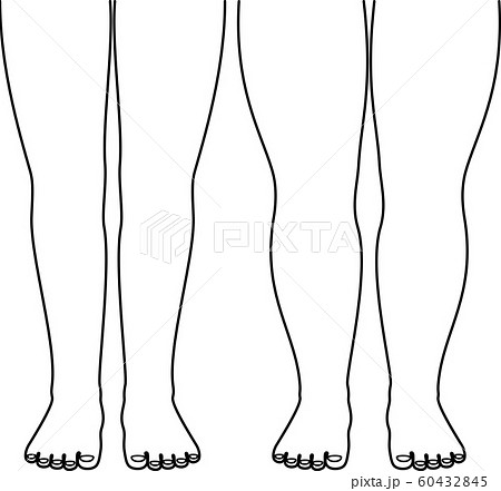 正面から見た人の脚のシンプルな図のイラスト素材