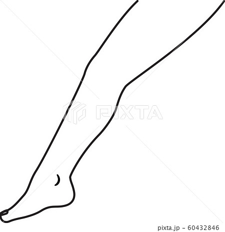 横から見た人の脚のシンプルな図のイラスト素材