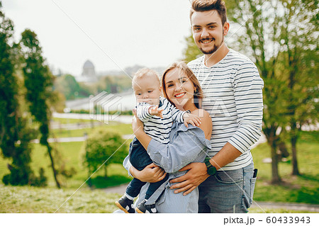 beautiful family in a park 60433943