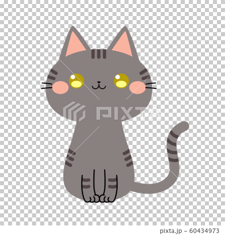 猫のイラスト 灰サバのイラスト素材