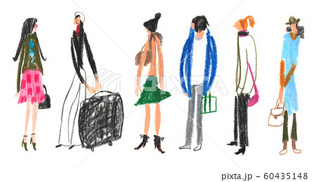 いろんなタイプの女性のイラスト素材