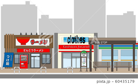 バスストップの風景縁あり 60435179