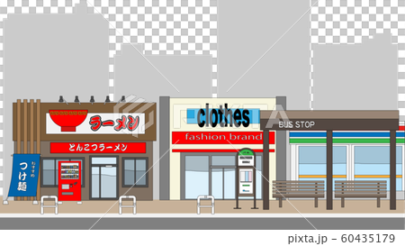 バスストップの風景縁あり 60435179